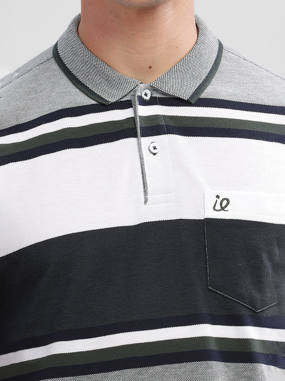 Inego Mens Striped Polo T-Shirt Half Sleeve Peach Stripes Polo Collar 52% Cotton 48% Polyester Regular Fit (Peach, Purple) Inego #color_Peach
