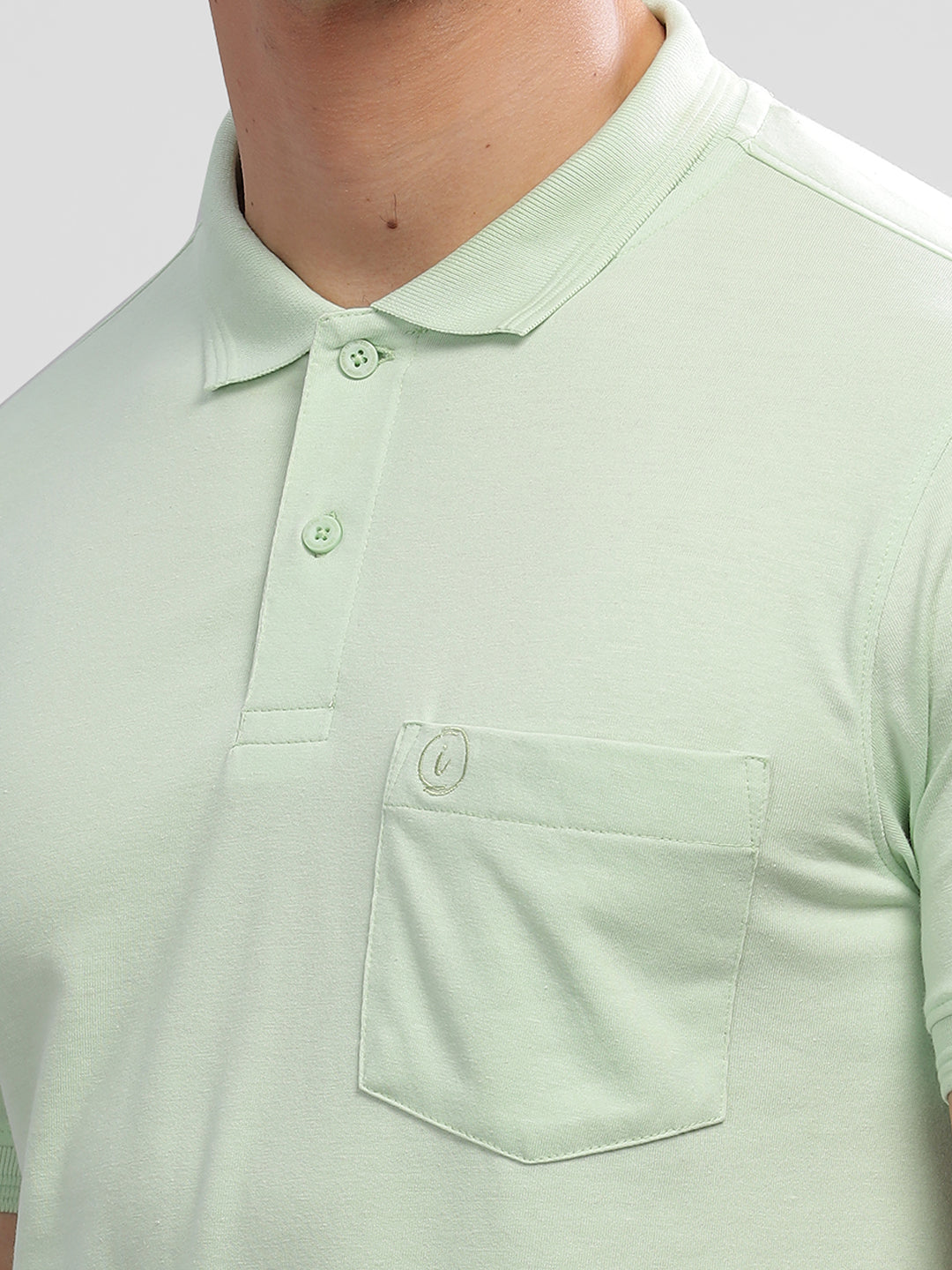 Inego Mens Solid Polo T-Shirt Half Sleeve Navy Solid Polo Collar 52% Cotton 48% Polyester Regular Fit (Navy, Green, Pink, Grey, Maroon) Inego #color_Green
