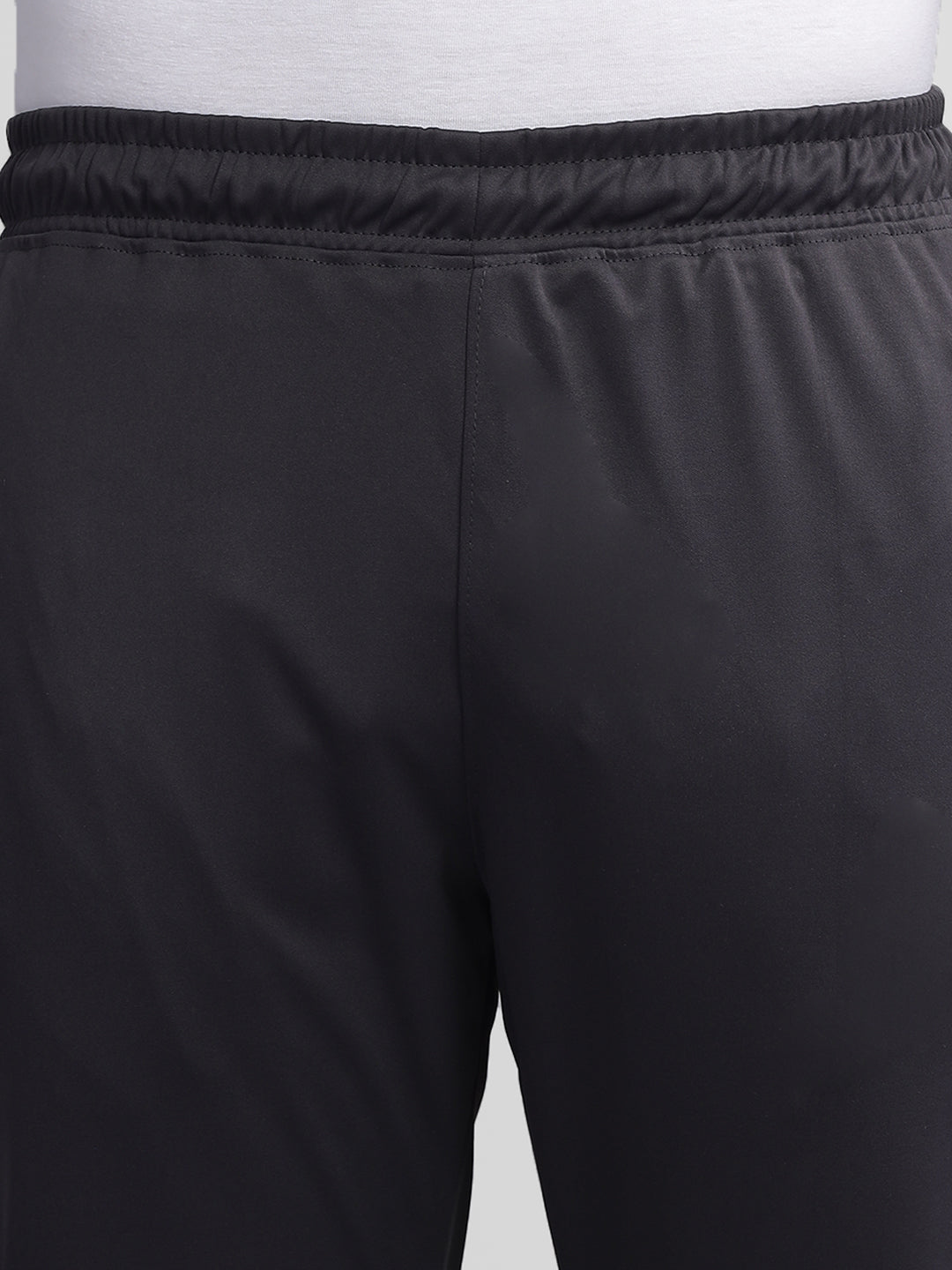 INEGO Men Casual Stretch Joggers Luxury Polyester Interlock Fabric HD Print at the Side Contrast Zipper Pocket Regular Fit Dark Grey Solid Size M (Dark Grey, Grey Melange, Maroon, Navy, Black) Inego #color_Black