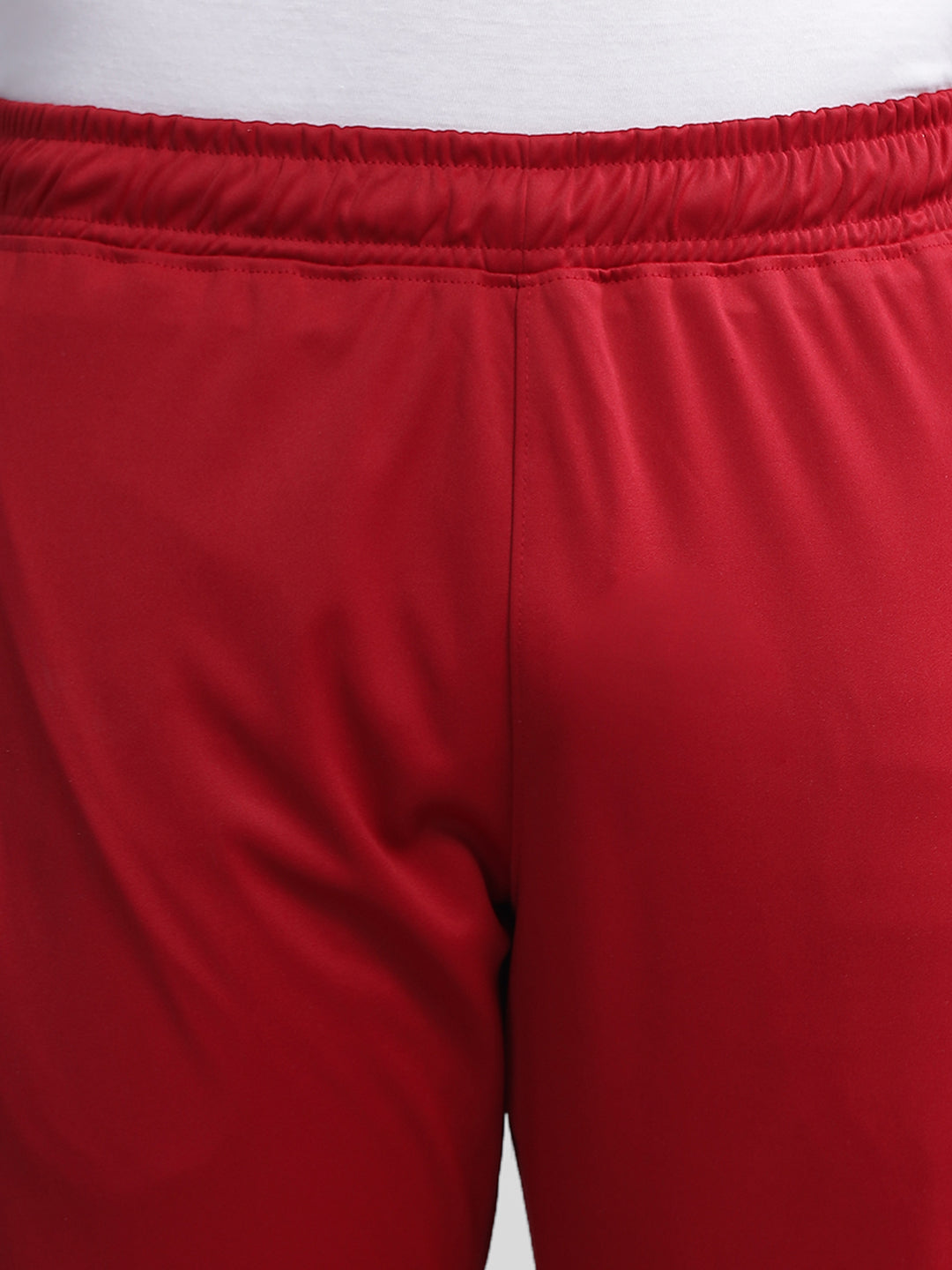 INEGO Men Casual Stretch Joggers Luxury Polyester Interlock Fabric HD Print at the Side Contrast Zipper Pocket Regular Fit Dark Grey Solid Size M (Dark Grey, Grey Melange, Maroon, Navy, Black) Inego #color_Maroon