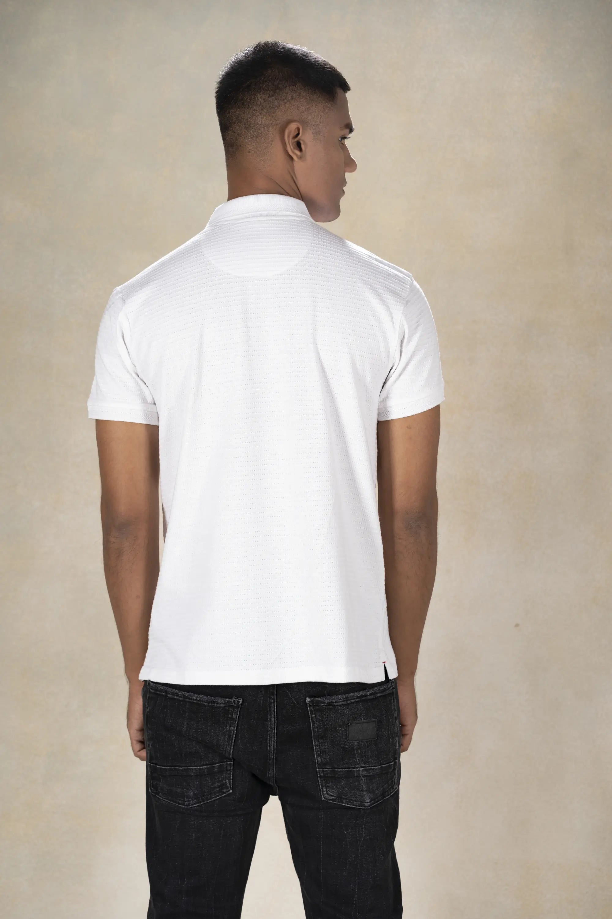 Mens Polo Jacquard T-Shirt Inego #color_White