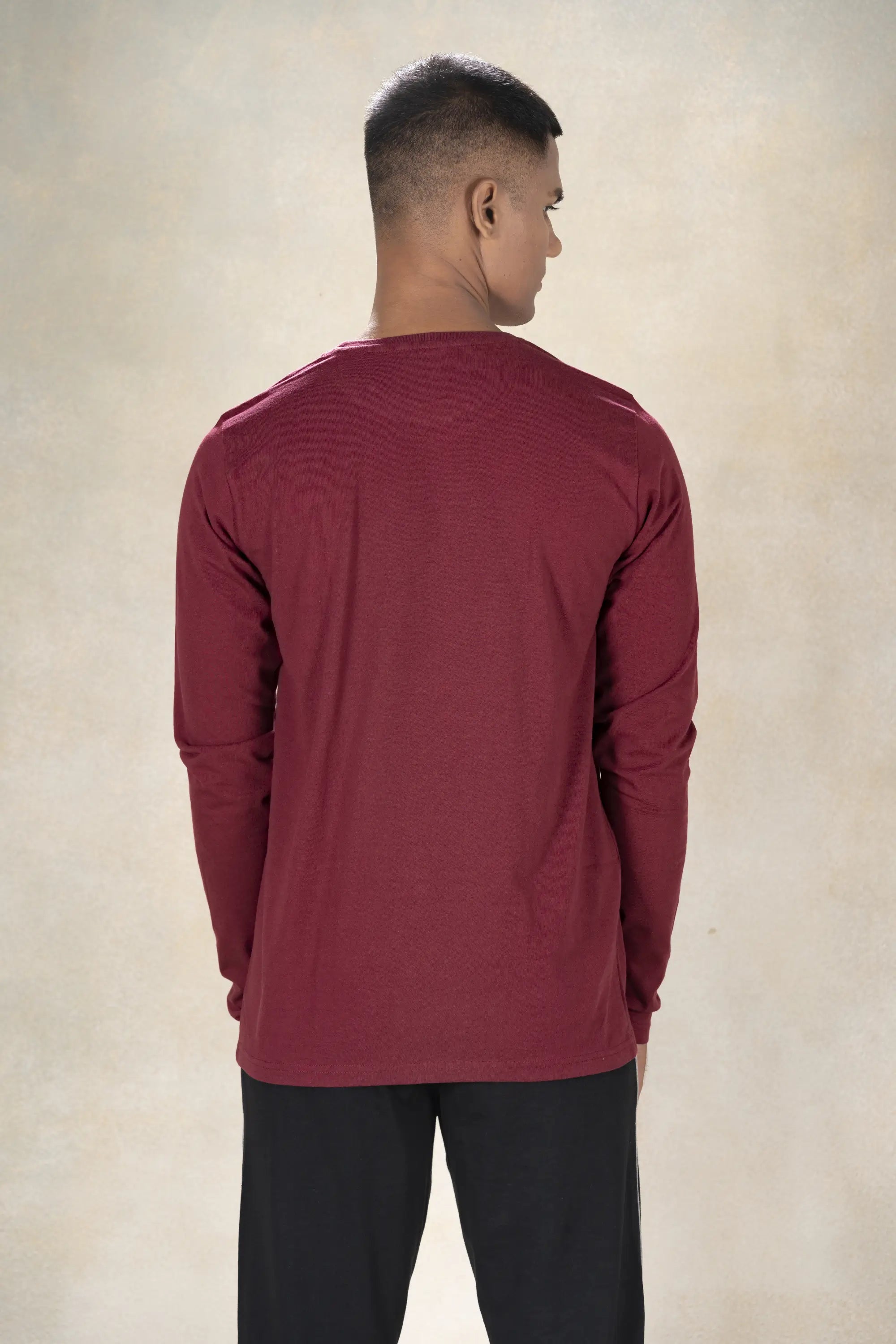 Mens Round Neck T-Shirt Inego #color_Maroon