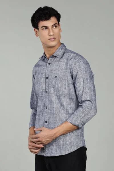 Men’s Premium Solid Long Sleeve Shirt – Classic Grey