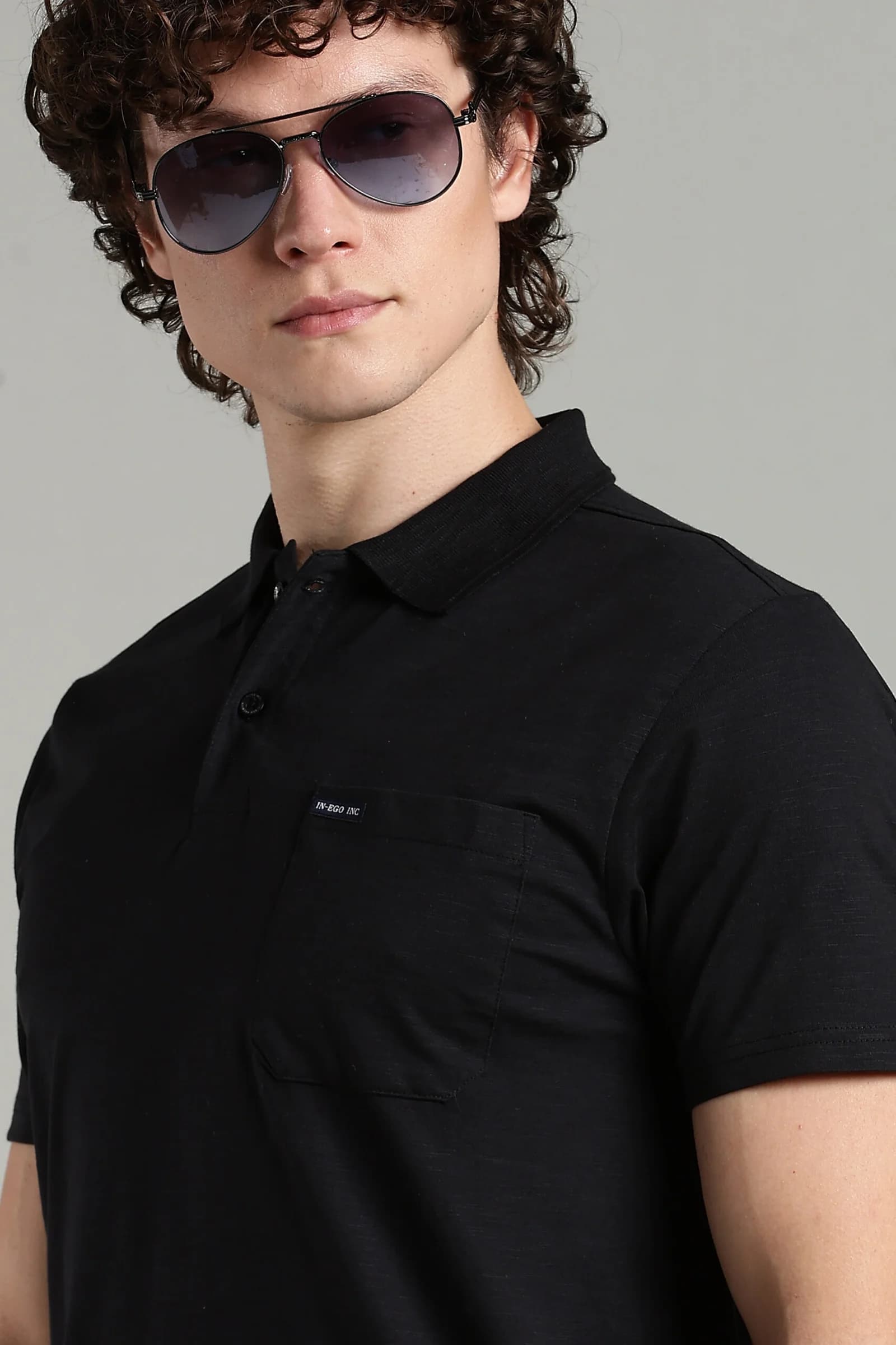 Men’s Premium Cotton-Rich Slub Polo T-Shirt with Woven Pocket Label