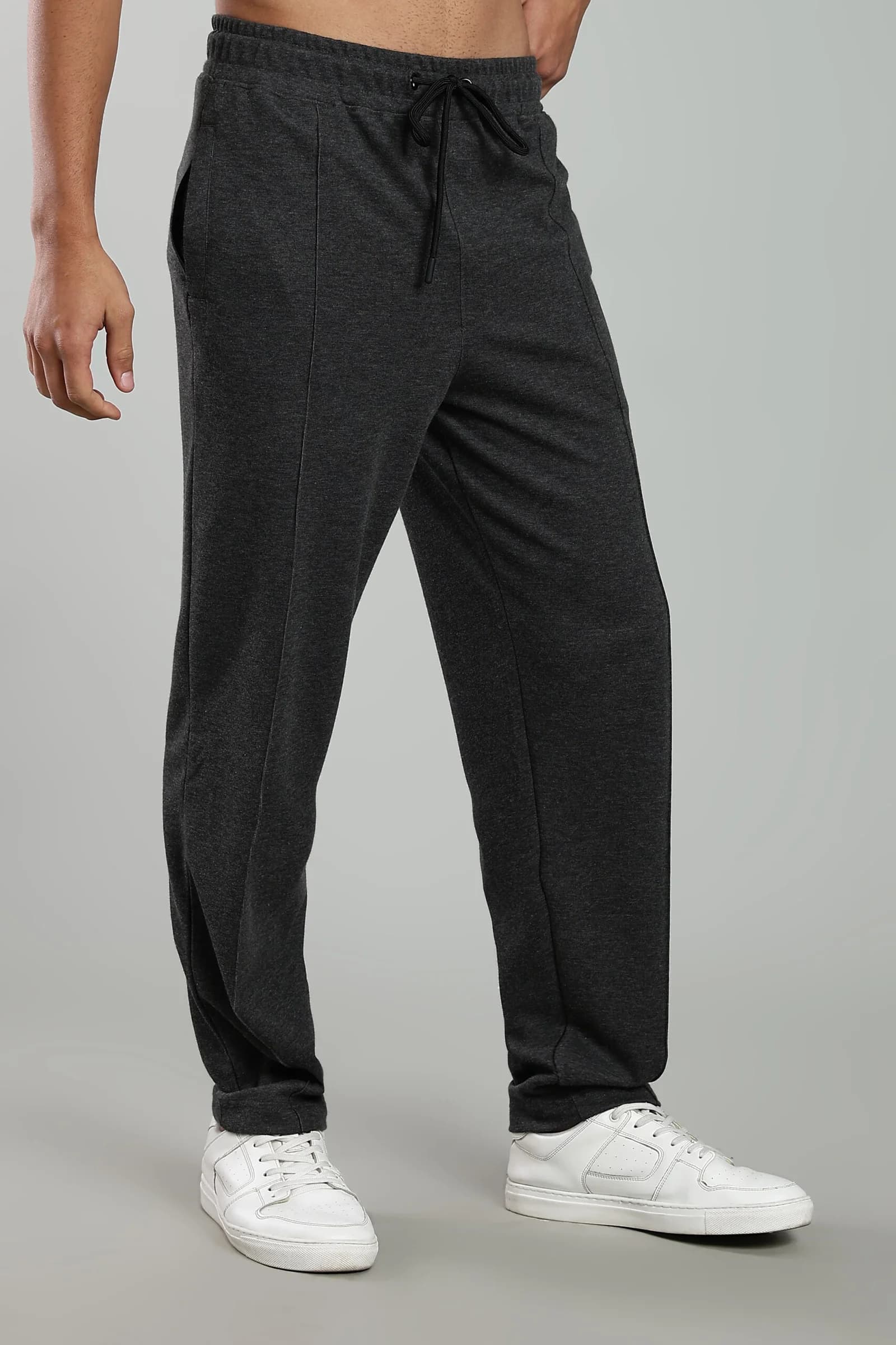 Men’s Luxury Interlock Modal Track Pants with HD Rubber Badge – Light Grey, Blue, Brown & Charcoal