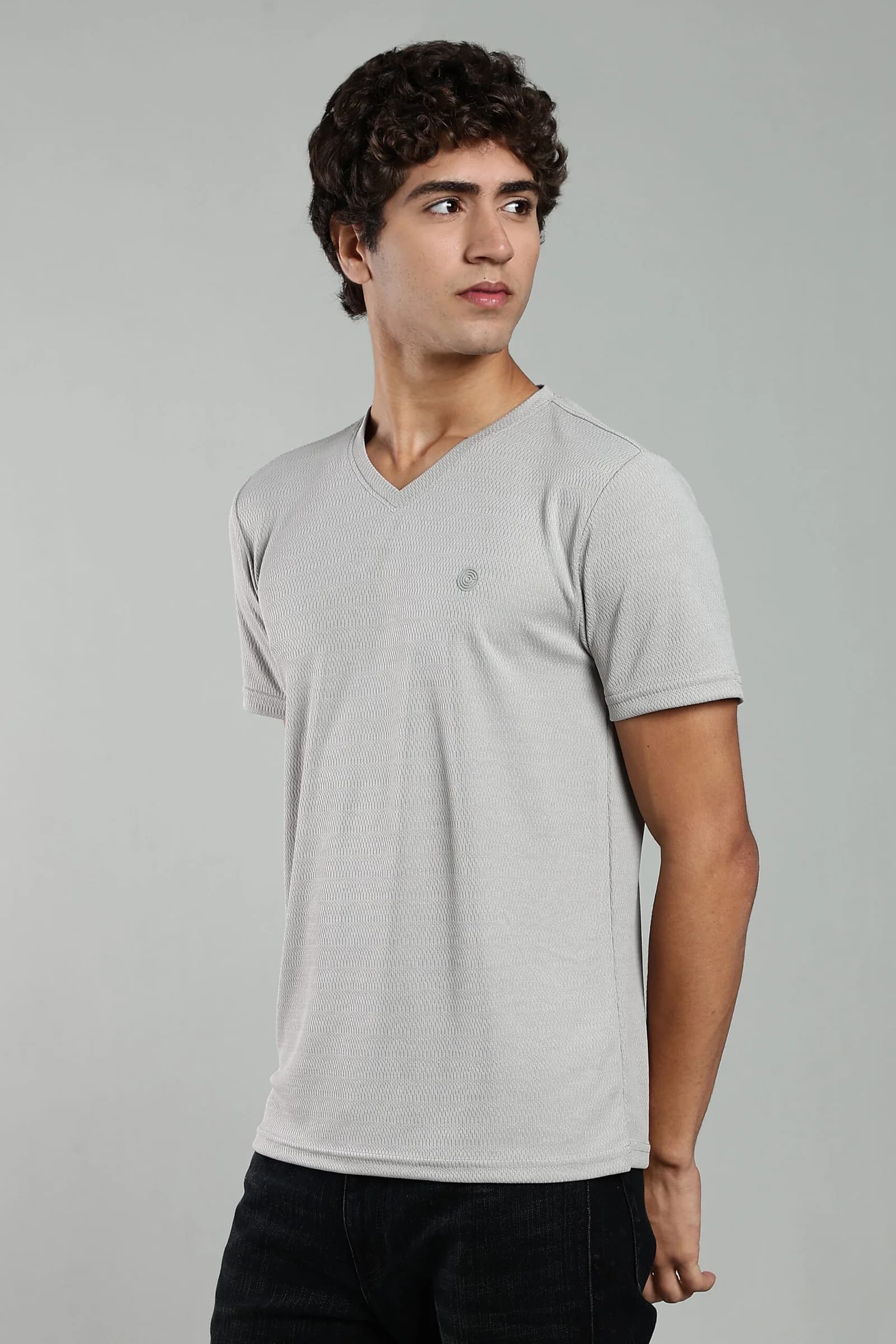 Men’s Active Wear V-Neck T-Shirt with HD Chest Print – Multiple Colours