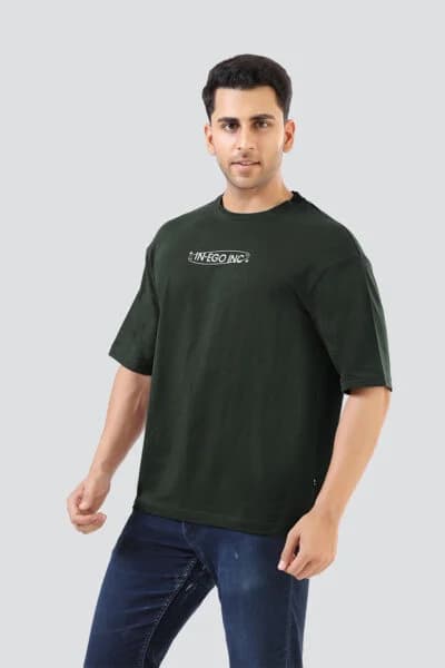 Men’s Oversized Dual Print Crew Neck T-Shirt