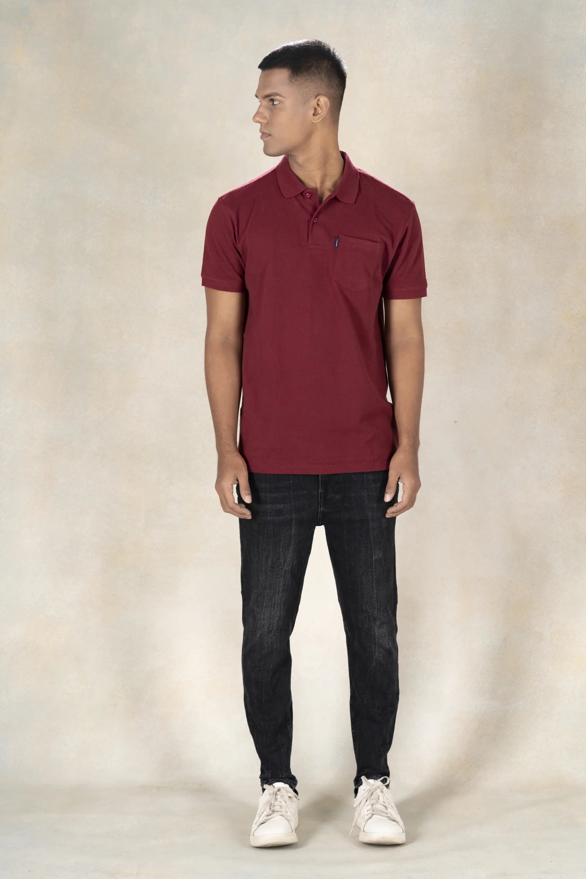 Mens Polo Pique T-Shirt Inego #color_Maroon