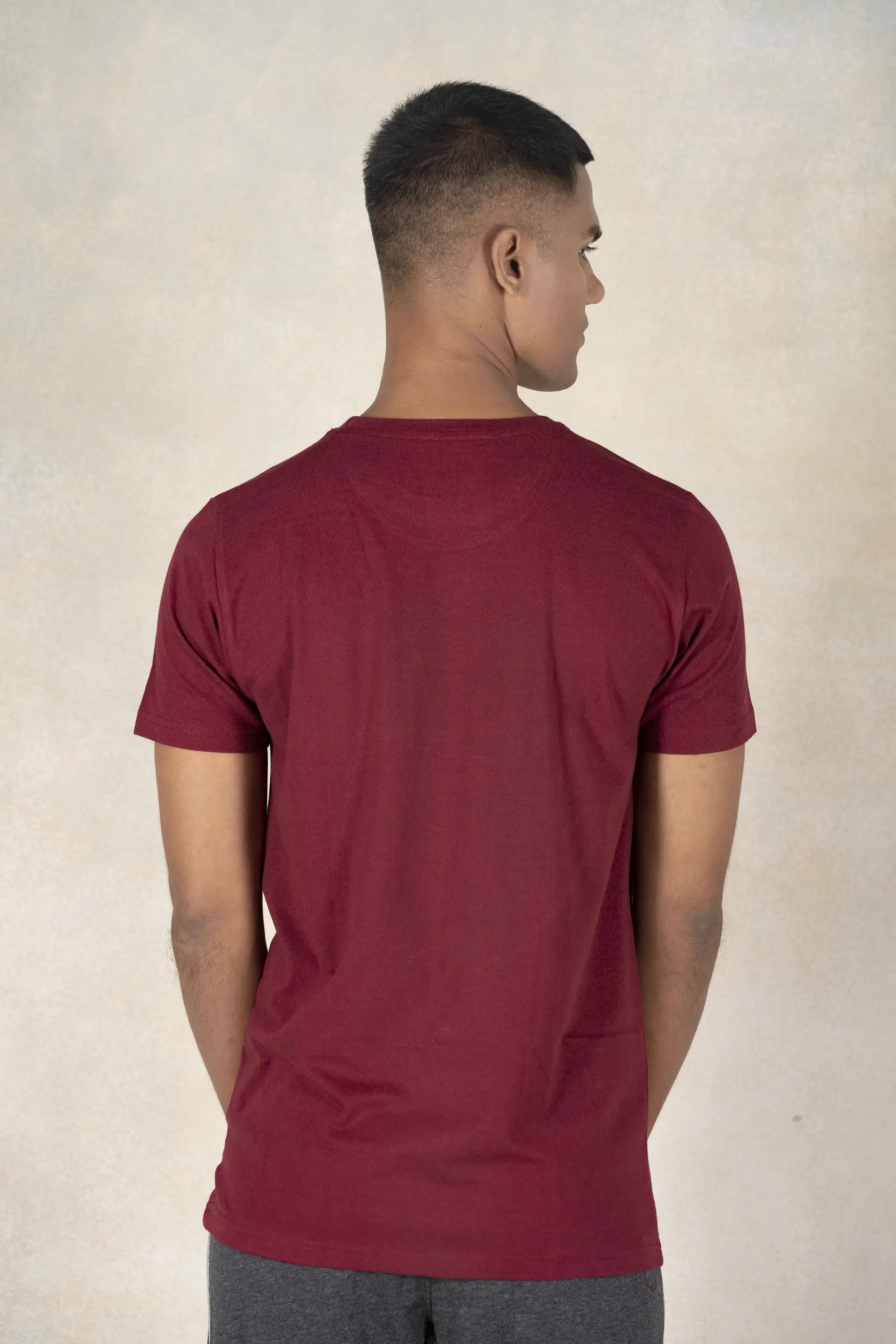Men's Round Neck T-Shirt Inego  #color_Maroon