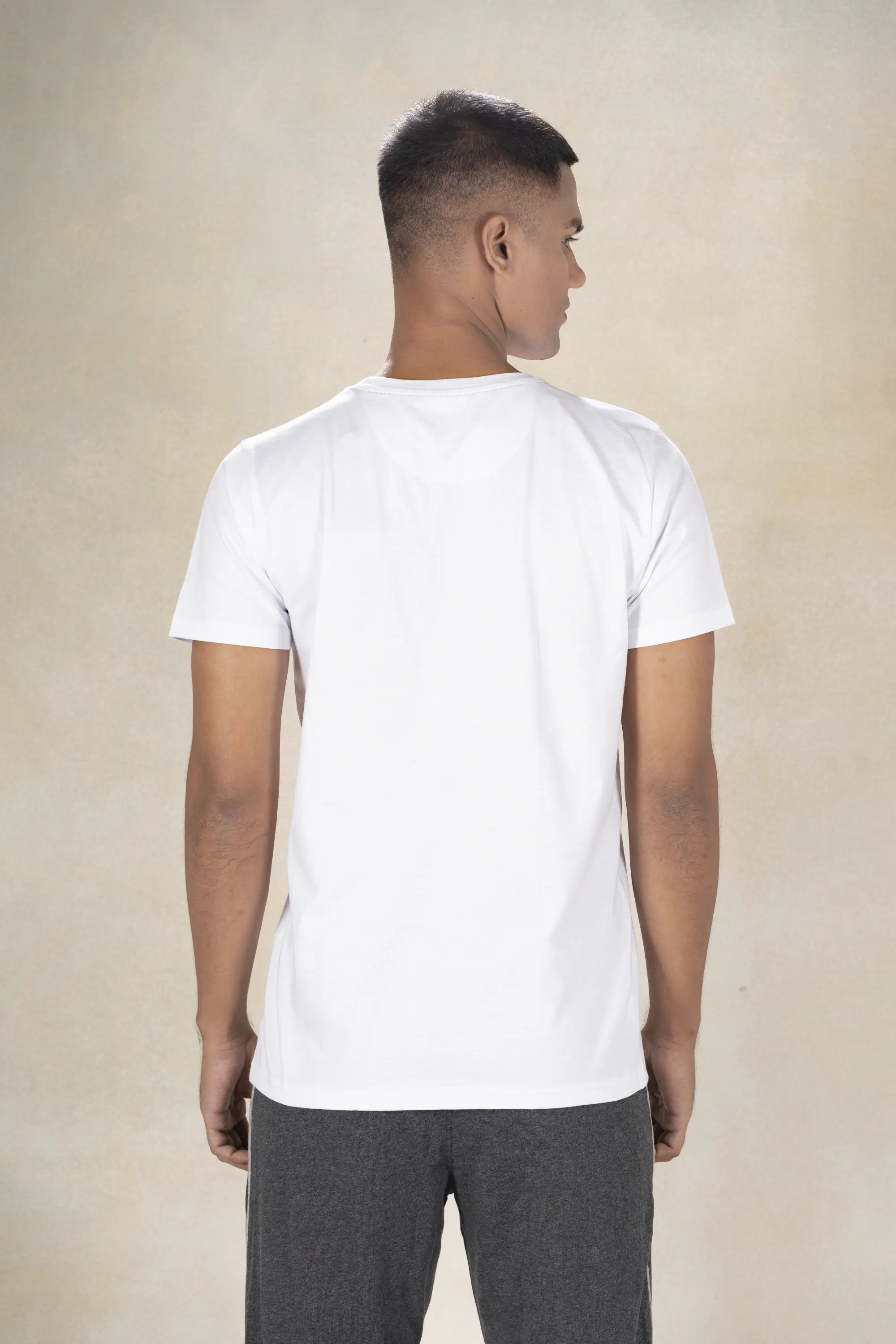 Men's Round Neck T-Shirt Inego #color_White