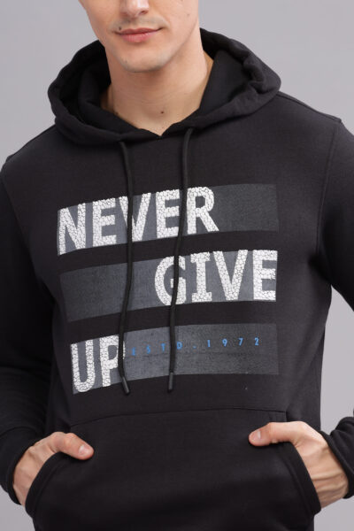 Men’s Cotton-Rich Fleece Hoodie – Deep Navy & Black Clay