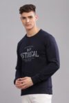 Men’s Cotton-Rich Graphic Sweatshirt – Deep Navy & Black Clay
