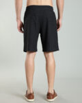 Men’s Popcorn-Texture Cotton Shorts with Rubber Badge – Black, Off-White & Navy