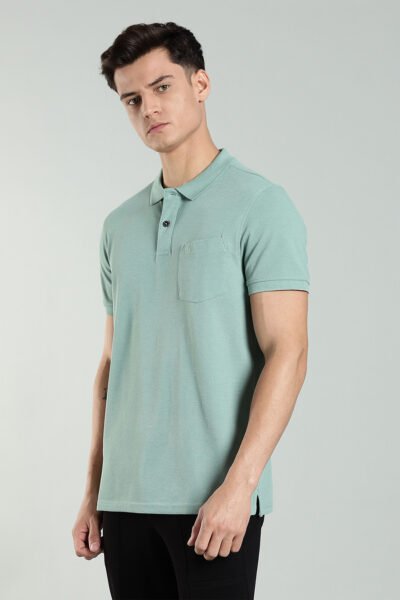 Men’s Combed Piqué Cotton Polo with Pocket Embroidery – Multi-Colour Edition - BERYL GREEN, XXL