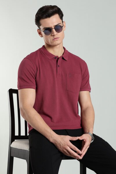 Men’s Combed Piqué Cotton Polo with Pocket Embroidery – Multi-Colour Edition - TIBETAN RED, XXL