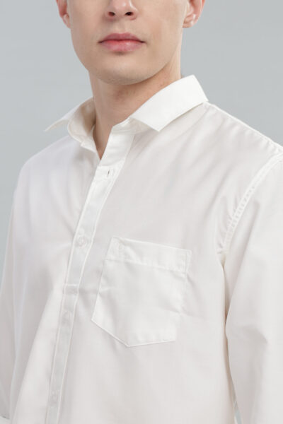 Men’s Cotton-Rich Solid Long Sleeve Shirt with Pocket Embroidery – Five Colour Options - PEACH, XXL