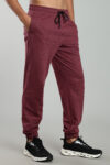 Men’s Modal Interlock Comfort Joggers with HD Print – Maroon & Black