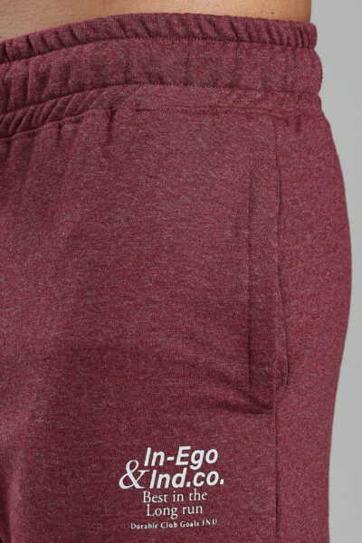 Men’s Modal Interlock Comfort Joggers with HD Print – Maroon & Black - MAROON, XXL