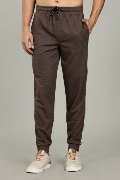 Men’s Luxury Modal Interlock Joggers with HD Print - BROWN, L