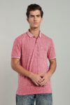 Men’s Premium Structured Polo T-Shirt with Contrast Tipping & Pocket – Tan & Pink Red