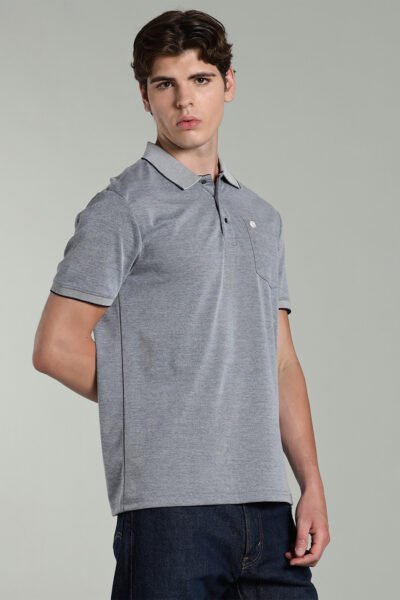 Men’s Cotton-Rich Birdseye Polo T-Shirt with Pocket & HD Logo - DEEP NAVY, L