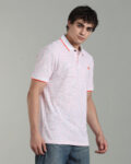 Men’s Cotton-Rich Injected Polo T-Shirt with Fluorescent Tipping & HD Chest Logo