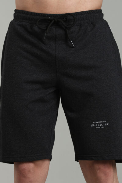 Men’s Fine Loopknit Comfort Shorts with HD Thigh Print – Airforce Blue & Anthra Melange - ANTHRA MEL, XXL