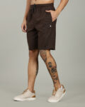 Men’s Luxury Modal Interlock Shorts with Zipper Pocket & HD Logo – Port, Charcoal, Brown & Oatmeal