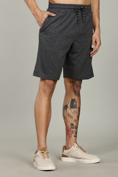 Men’s Luxury Modal Interlock Shorts with Zipper Pocket & HD Logo – Port, Charcoal, Brown & Oatmeal - CHARCOAL, XXL