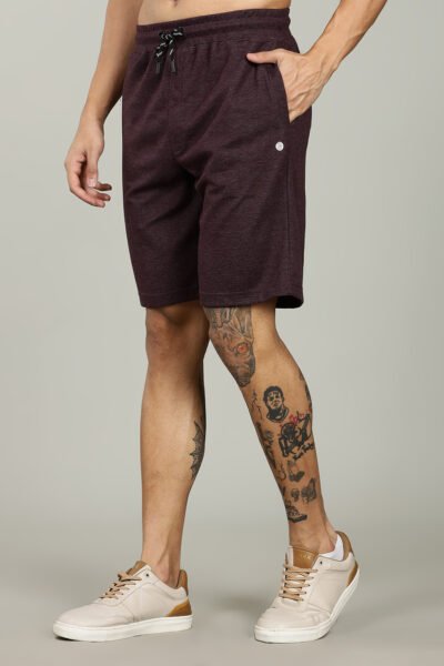 Men’s Luxury Modal Interlock Shorts with Zipper Pocket & HD Logo – Port, Charcoal, Brown & Oatmeal - PORT, L