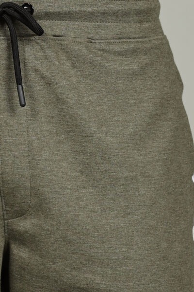 Men’s Luxury Modal Interlock Shorts with Zipper Pocket & HD Logo – Light Grey, Berry & Olive - OLIVE, XXL