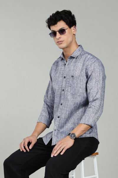 Men’s Premium Solid Long Sleeve Shirt – Classic Grey - GREY, XL