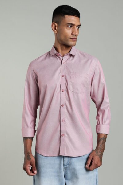 Men’s Premium Jacquard Long Sleeve Shirt – Maroon & Dark Blue - MAROON, XXL