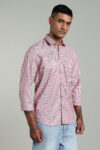 Men’s Premium Jacquard Long Sleeve Shirt – Maroon & Dark Blue