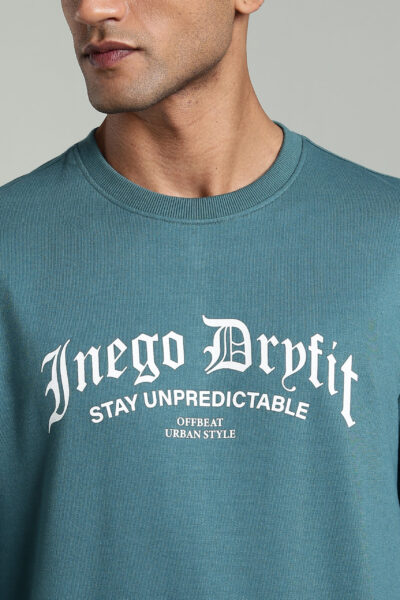 Men’s Premium Graphic Sweatshirt with Ribbed Neck Comfort – Bottle Green, Mossy Stone & Oak - BOTTLE GREEN, XXL