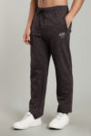 Men’s Fine Loop Knit Track Pants with Zipper Pocket & Printed Detail – Airforce Blue, Anthra Melange & Brown