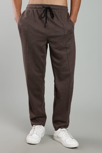 Men’s Luxury Interlock Modal Track Pants with HD Rubber Badge – Light Grey, Blue, Brown & Charcoal - BROWN, XXL