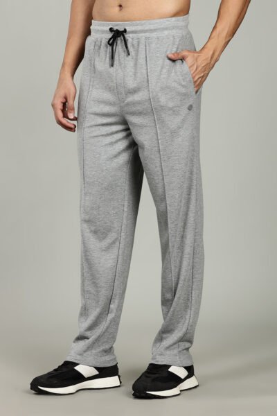 Men’s Luxury Interlock Modal Track Pants with HD Rubber Badge – Light Grey, Blue, Brown & Charcoal - LIGHT GREY, XXL