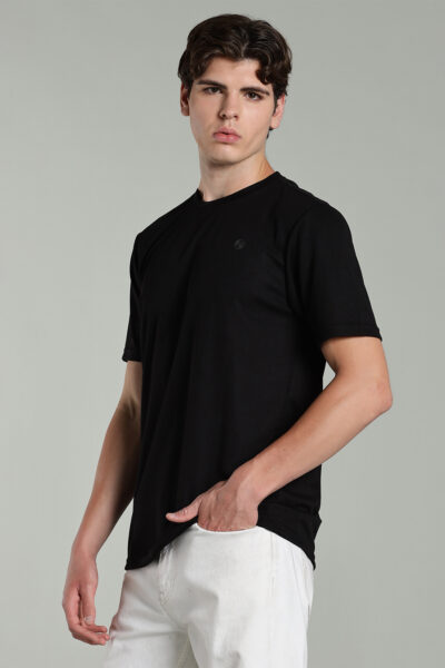 Men’s Active Wear Round Neck T-Shirt with HD Chest Badge – Multiple Colours