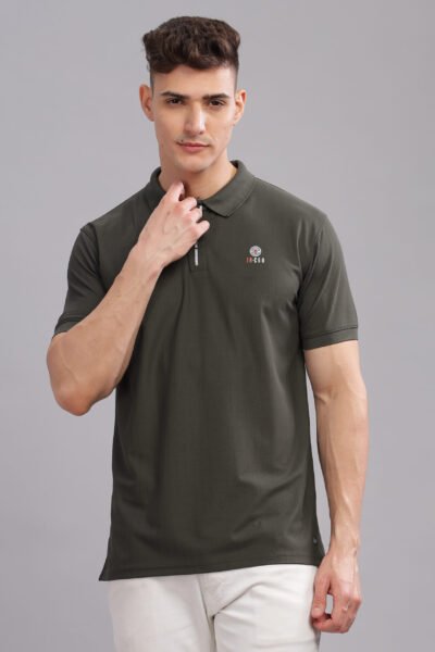 Men’s HD Logo Collar Print Polo – Multi-Colour Edition - DARK GREEN, XXL