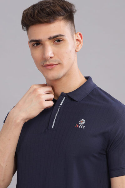 Men’s HD Logo Collar Print Polo – Multi-Colour Edition - NAVY, XXL