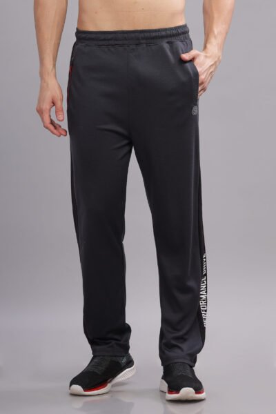 Men’s Cotton P-Knit Track Pant with Reflective Detail – Multi-Colour Edition - GREY, XXL