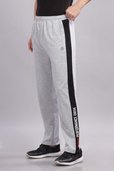 Men’s Cotton P-Knit Track Pant with Reflective Detail – Multi-Colour Edition - GREY MELANGE, XXL