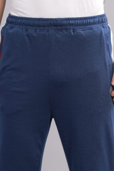 Men’s Cotton P-Knit Track Pant with Reflective Detail – Multi-Colour Edition - NAVY, L