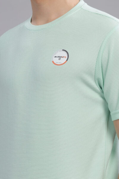 Men’s Corduroy-Texture Solid Tee with HD Chest Logo – Multi-Colour Edition - MIST GREEN, XXL