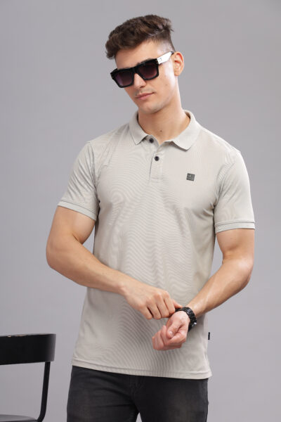 Men’s HD Print Performance Poly Polo T-Shirt - GREY, M