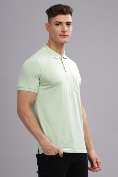Men’s Single Jersey Polo with Front Embroidery Detail