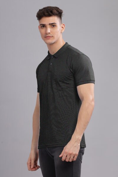 Men’s Combed Pique Cotton Polo with Pocket Embroidery - ANTHRA MEL, M