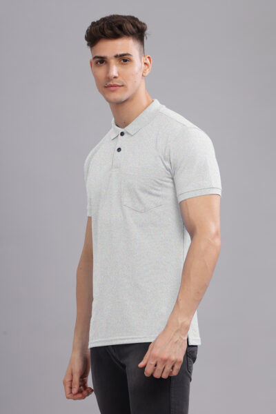 Men’s Combed Pique Cotton Polo with Pocket Embroidery