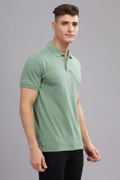 Men’s Stretch Cotton Smart-Fit Polo with Chest Embroidery - SKY GREEN, M